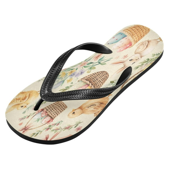 iauyy Unisex Printed Flip Flop Sandals - Lightweight Non-Slip Beach Shoes,Watercolor Easter