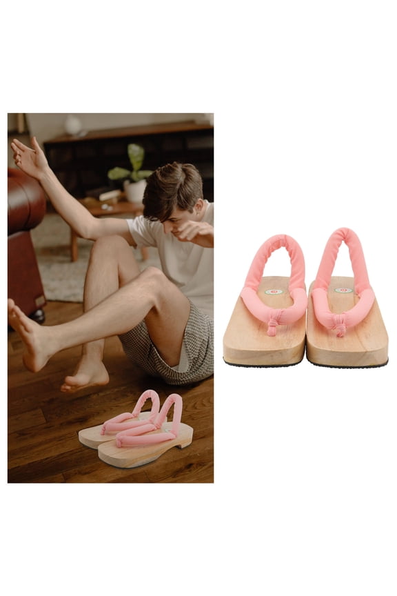 1 Pair Ladies Summer Flats Sandals Flat Sole Simple Summer Design Pink Rubber for Women Outdoor Use