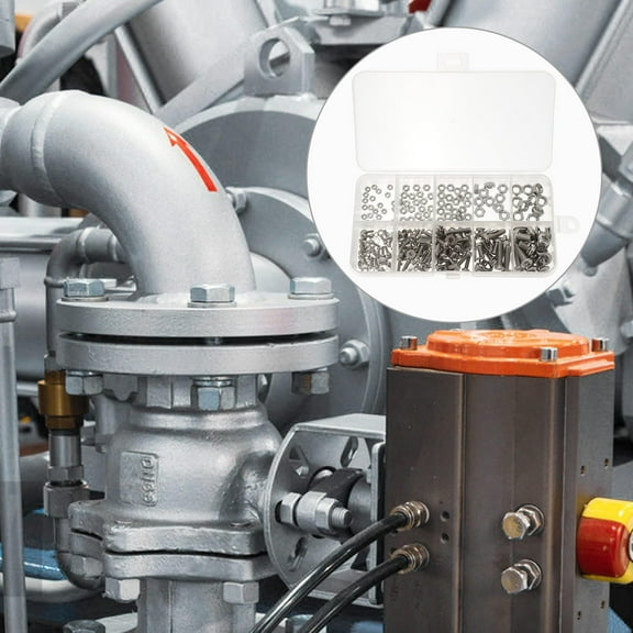 ibasenice Assorted Machine Screws Thread Round Head Fastening Wood Silver 1 Set