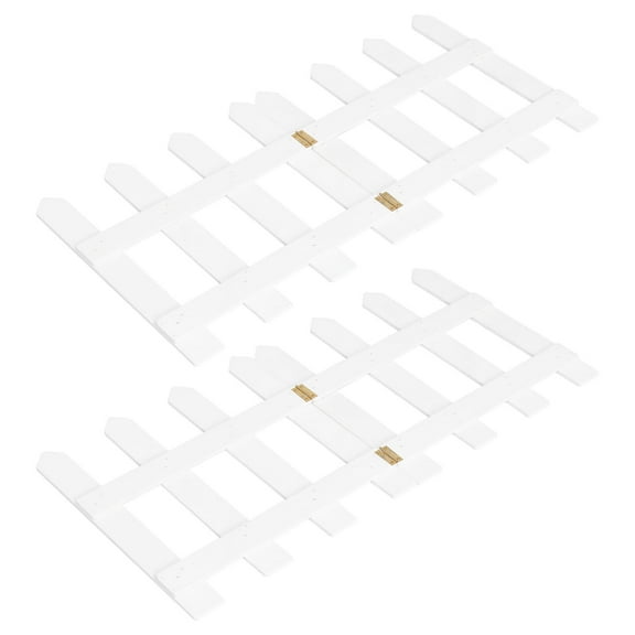 ibasenice Xmas Tree Decorative Picket Border Wood White 1 Set