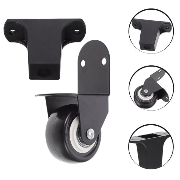 ibasenice Black Speaker Casters with Protective Pads 1 Set - Easy to Install Replacement Wheels for Speakers and Audio Equipment