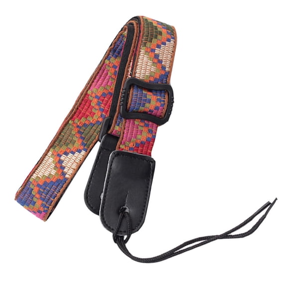 ibasenice Adjustable Multi-Color Woven Nylon Ukulele Strap Set with Comfortable Shoulder Pad, Easy to Attach and Detach