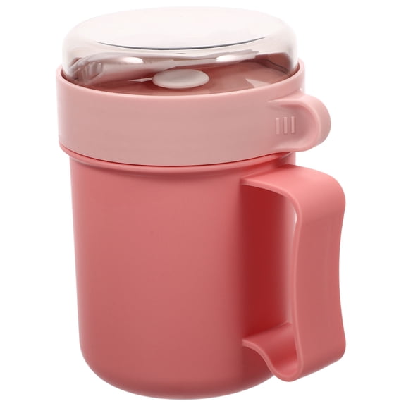 ibasenice 1 Set of Oatmeal Container Microwave Safe Round Plastic for Breakfast on Travel