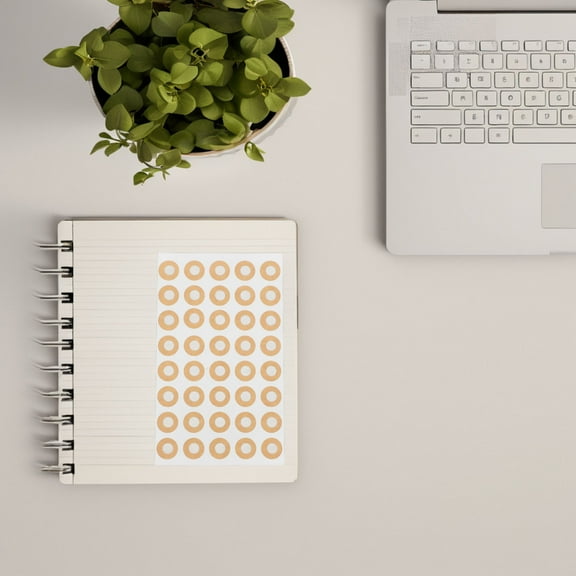 ibasenice Loose Leaf Hole Reinforcement Labels Khaki Self Adhesive Paper Hole Protectors for Office