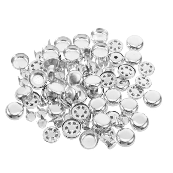 ibasenice 100Pcs Lightweight Aluminum Button Caps for Round Hat Repair and Craft Replacement