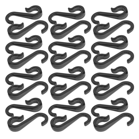 ibasenice 100Pcs Space Saving Flat Plastic S Hooks for Curtain Track Accessories and Wire Rack Hanging