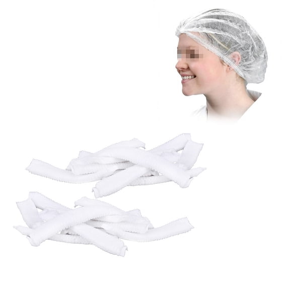 ibasenice 100 Count Hair Covers, White Hair Net Caps for Kitchen Cooking, Food Prep, Cleaning, Catering, Outdoor Use