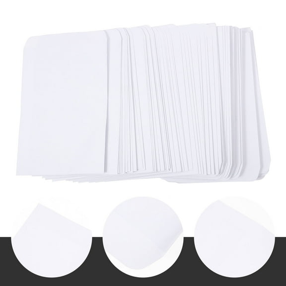 ibasenice 100Pcs White Paper Envelope Bags Thick for Storing Cash Bills Receipts and Important Papers