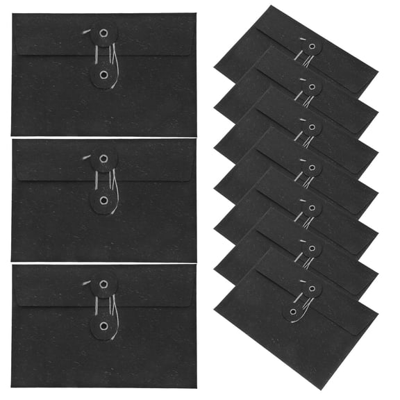 ibasenice 10Pcs Black Retro Envelope Sleeves for Writing Use Chic Multipurpose Card Holders