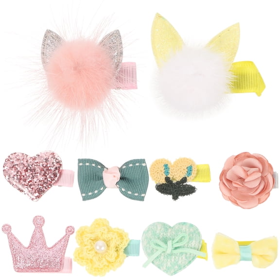 ibasenice 10Pcs Assorted Color Dog Hair Clips Bowknot Design Pet Hair Accessories for Decoration