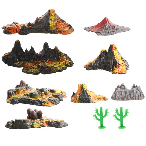 ibasenice 10Pcs Simulation Volcano Models for Animal Landscape Decoration and Aquarium Tank Display