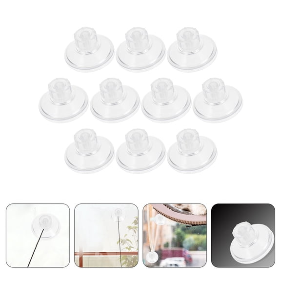 ibasenice 10Pcs Transparent Thread Screw Nut Pull Suction Cups Strong Suction for Aquarium and Glass Surfaces