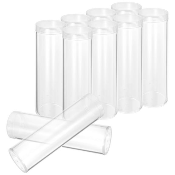 ibasenice 10pcs Hard Plastic Coin Holders Clear Coin Storage for Collectibles Display