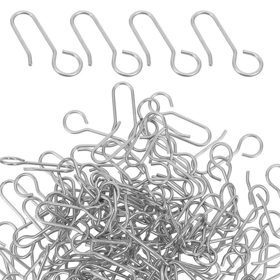 ibasenice 120Pcs Easy Attach Silver Curtain Track Hooks for Drapes and Wire Curtains