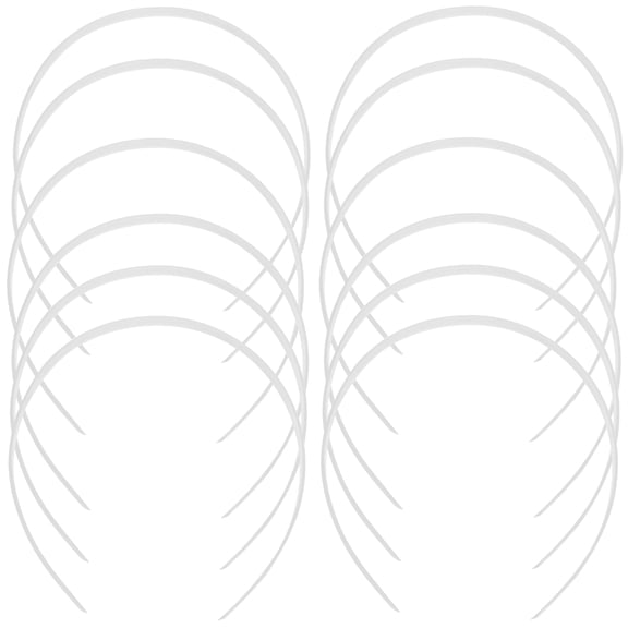 ibasenice 12-Pack Clear Thin Plastic Headbands for Hair Accessories with Ribbon and Embellishment Crafting