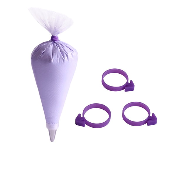 ibasenice 12Pcs Silicone Food Storage Bag Sealing Clips Purple Piping Bag Holder Easy Tip Change for Kitchen Use