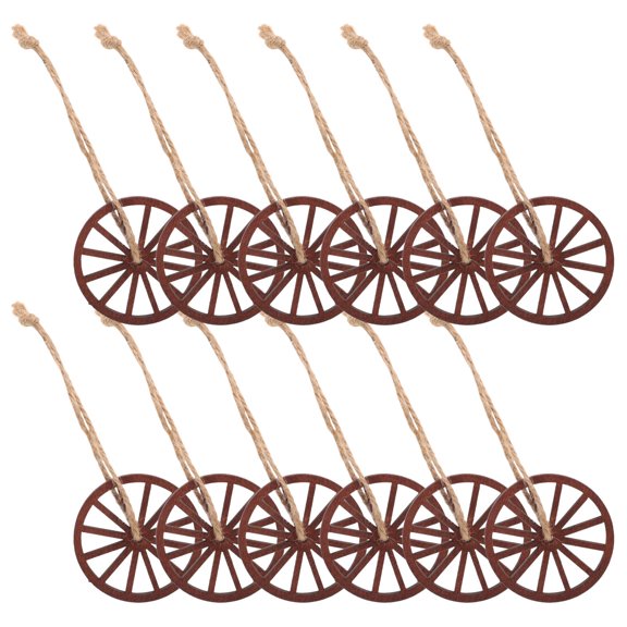 ibasenice 12Pcs Rustic Wood Cartwheel Decorations Vintage Western Decor for Living Room Bedroom Bar