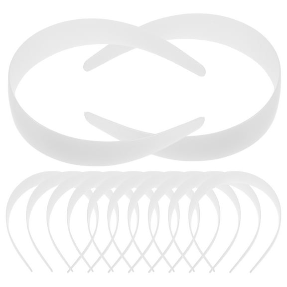ibasenice 12Pcs White Plastic Headbands Plain Base for Crafting Stable Hair Styling Use