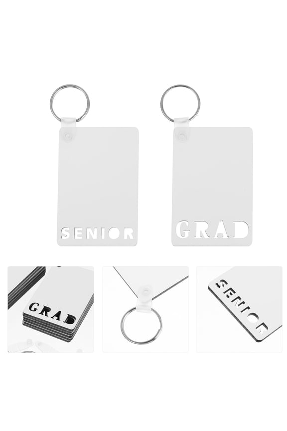 White MDF Keychain Blanks for Sublimation Heat Transfer, 12 Pieces Medium Density Fiberboard Craft Supplies