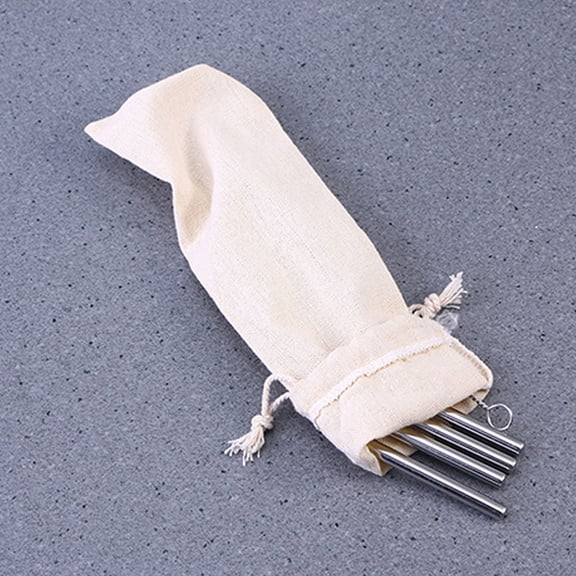 ibasenice 15Pcs Beige Cotton Linen Drawstring Pouch Ideal for Storing Straws Forks and Spoons