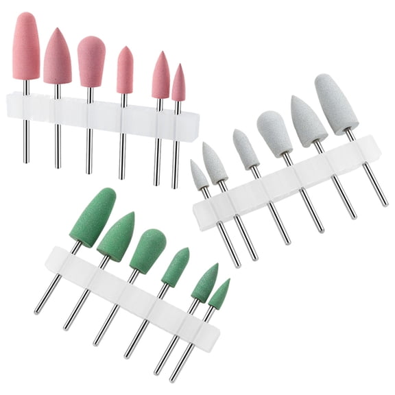 ibasenice 18pcs Cuticle Nail Drill Bits Silicone Polishing Bits For Manicure Nail Gel Removal Easy To Use For Home Salon