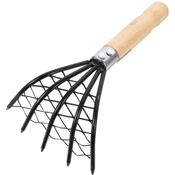 ibasenice Clam Rake with Design for Beach Seafood Digging, Handheld Tool for Shellfish Harvesting