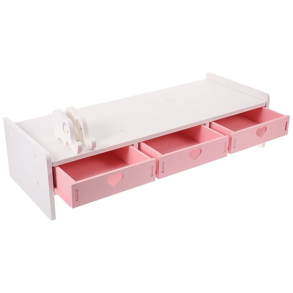 ibasenice 1Pc Computer Monitor Rack in Pink with Organizer for Neat Desk Setup Home Use