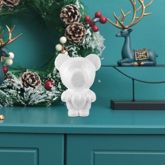 ibasenice DIY Bear Mold, White Foam, Polystyrene, Creative and Adorable, Perfect for Crafts, 1Pc