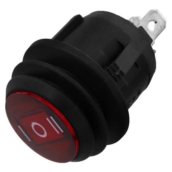 ibasenice Black Single Pole Double Throw Waterproof Rocker Switch with Red Button for Car Use