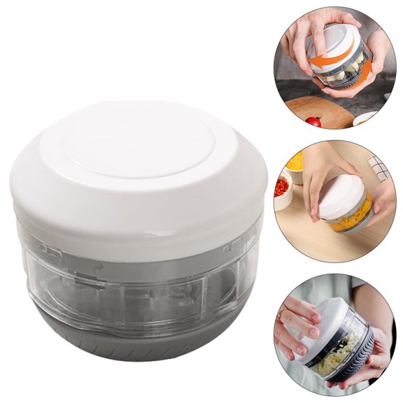 ibasenice Kitchen Mini Chopper Garlic Tamper Plastic Easy to Clean Home Users Kitchen Helper 1Set