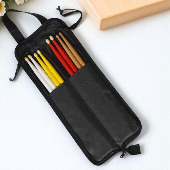ibasenice Wooden Drumstick Case in Black with Large Capacity and Ergonomic Body Curve Design for Percussion Accessories Storage