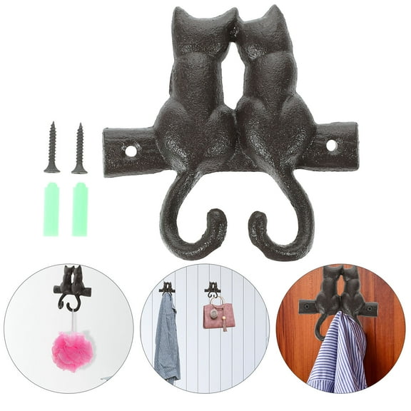 ibasenice 1Pc Vintage Black Cast Iron Wall-Mounted Hat and Coat Hook for Home Decor