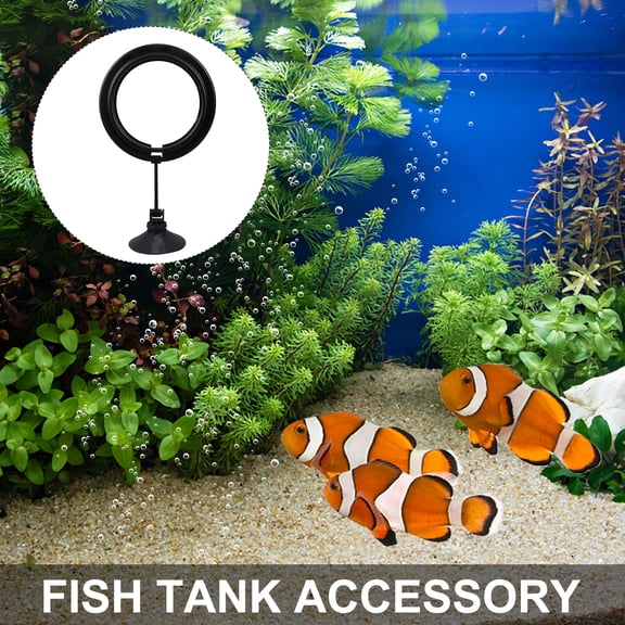 ibasenice 1Pc Fish Feeder Feeding Ring Floating Suction Cup Black for Fish Tank Practical and Durable