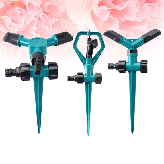ibasenice Garden Watering Sprayer Set with Automatic Rotary Nozzle and Floor Insert for Lawn and Garden Care