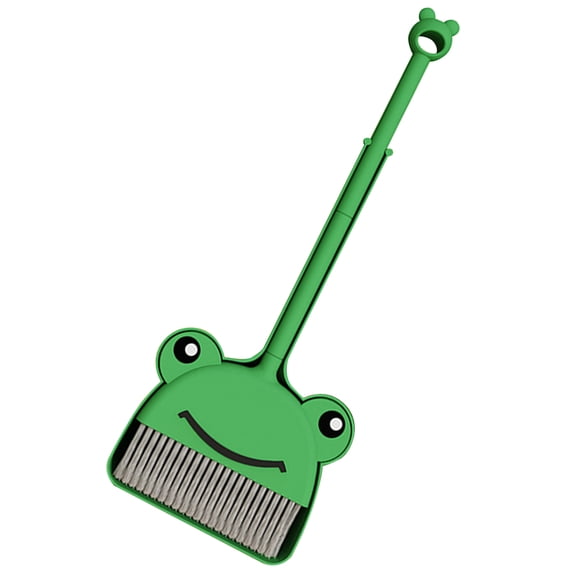 ibasenice Green Broom and Dustpan Set, Compact Household Cleaning Tool for Easy and Efficient Sweeping