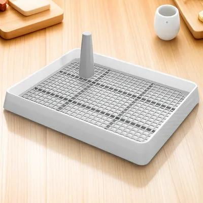 ibasenice Dog Tray Puppy Litter Box White Plastic 1 Set