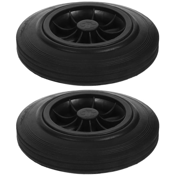 ibasenice Garbage Can Wheels Plastic Black Flexible Movement Sanitation Use 2 Pcs
