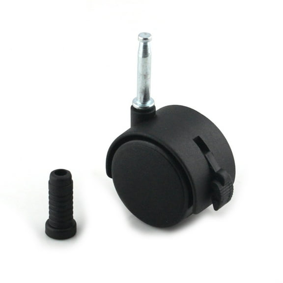 ibasenice 2 Set Rolling Casters with Brake for Bed and Furniture Wheels with Stem Cover Black for Hard Floors and Carpets