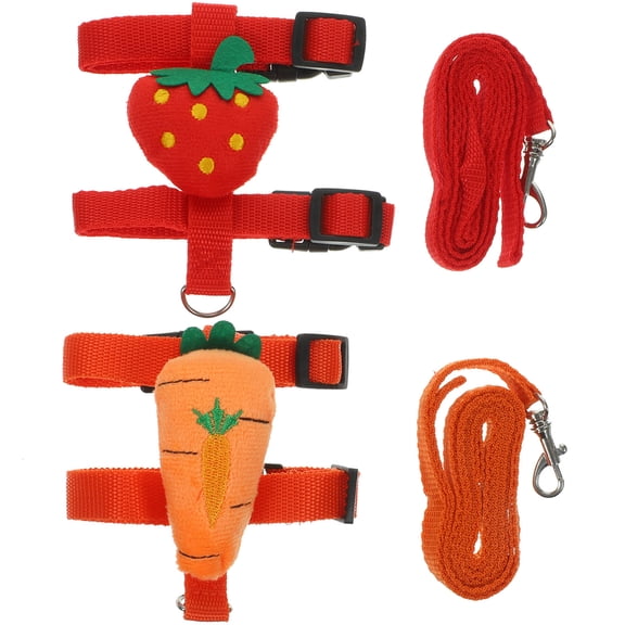 ibasenice 2 Sets Lovely Rabbit Harness Polyester Bunny Leash and Lead Set Durable for Small Pets