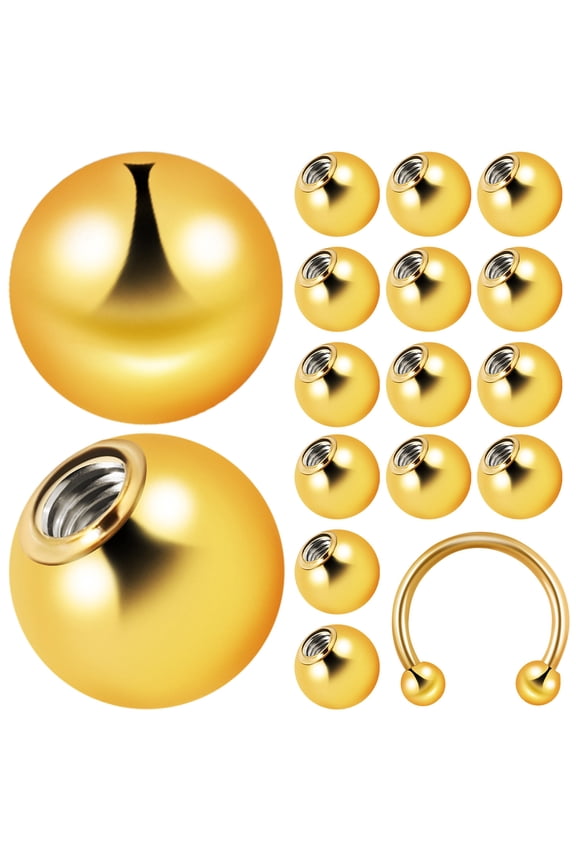 20Pcs Golden Piercing Balls Stainless Steel Replacement Balls for Belly Button Jewelry