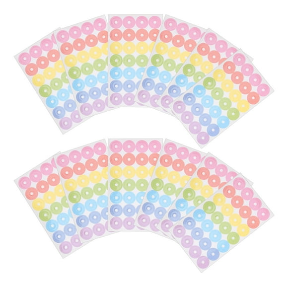 ibasenice 20 Sheets per Pack Decorative Hole Reinforcement Assorted Color Non-drying Adhesive for Home Use