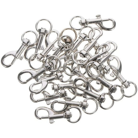 ibasenice 20Pcs Silver Metal Swivel Snap Hooks for Keychain Dog Leash and Strap Attachments
