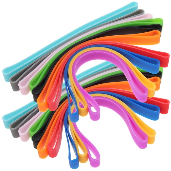 ibasenice 20-Piece Colored Silicone Binding Bands, Flexible Elastic Straps for Notebooks, Journals, Books and Bento Boxes