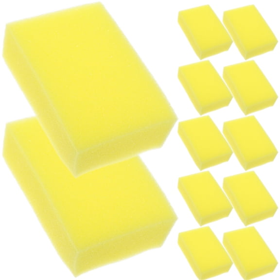 ibasenice 24Pcs Yellow Washing Sponges for Home and Salon Hair Cleaning with High Absorbency and Durability