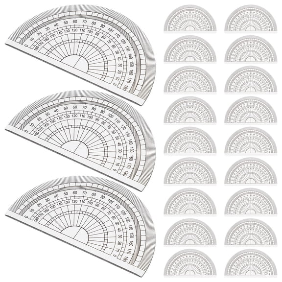 ibasenice 24Pcs Transparent Protractor Set 180 Degree Angle Finder for Precise Measuring and Drawing