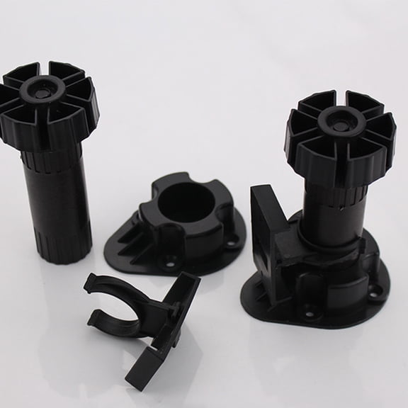 ibasenice 24pcs Black Toe Kick Clips Cabinet Leveler Leg Supports PP for Professional Cabinet Installation