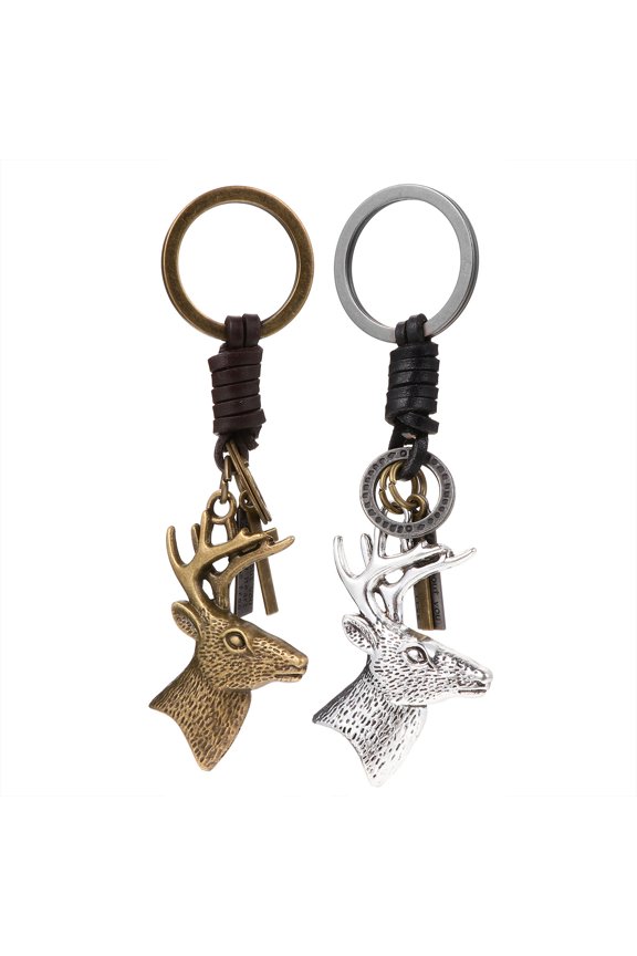 2Pcs Trendy Elk Pendants Beautiful and Lasting Key Rings for Decoration and Organization