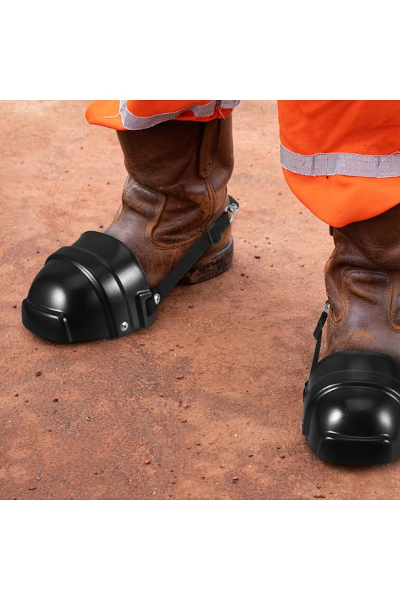2Pcs Work Boot Toe Guards Black Lightweight Protective Safety Caps for Construction