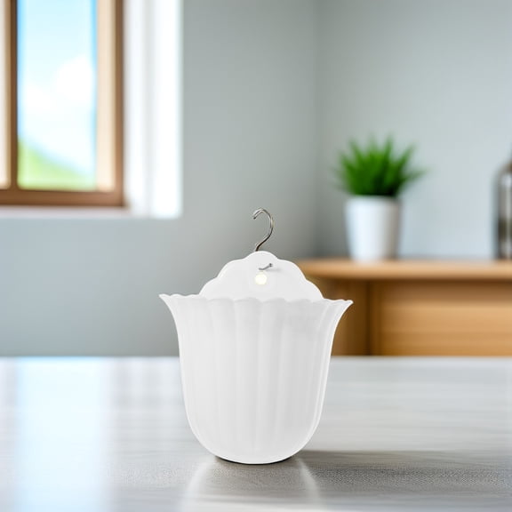 ibasenice Set of 2 White Minimalist Wall Hanging Planter Pots with Drainage Holes for Indoor Plants and Home Decor