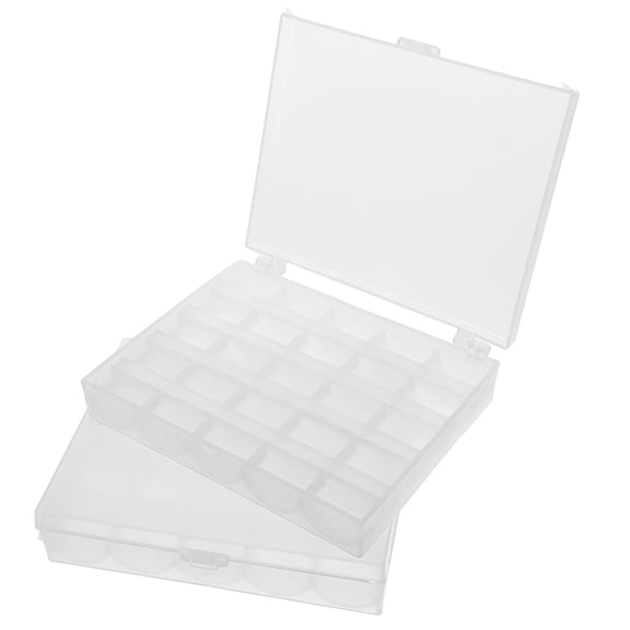 ibasenice Sewing Kit Box Organizer Transparent Plastic for Craft Storage 2Pcs